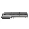 Outline Sofa Chaise Longue Left / Black Base
