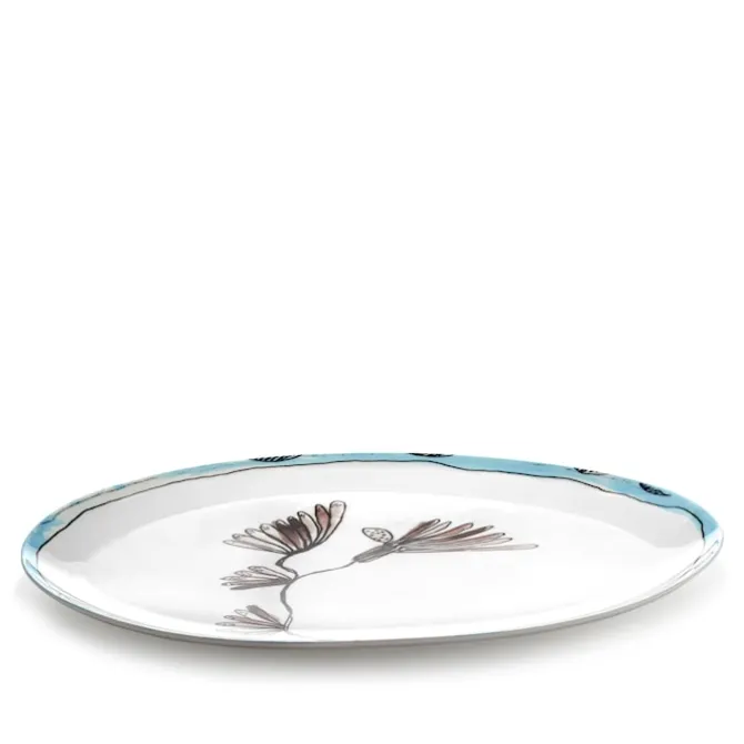 Oval Plate °2 L Camelia Aubergine