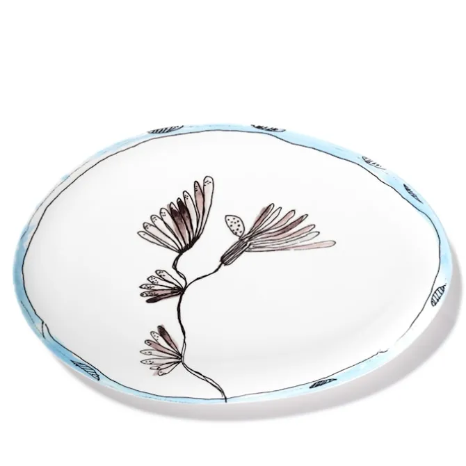 Oval Plate °2 L Camelia Aubergine