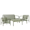 Palissade loungegruppe med loungesofa, 2 loungestoler & lavt tredgårdsbord