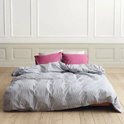Percale stripes double duvet cover 220x220cm