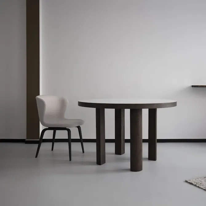 Pipe Chair Wood Black Legs