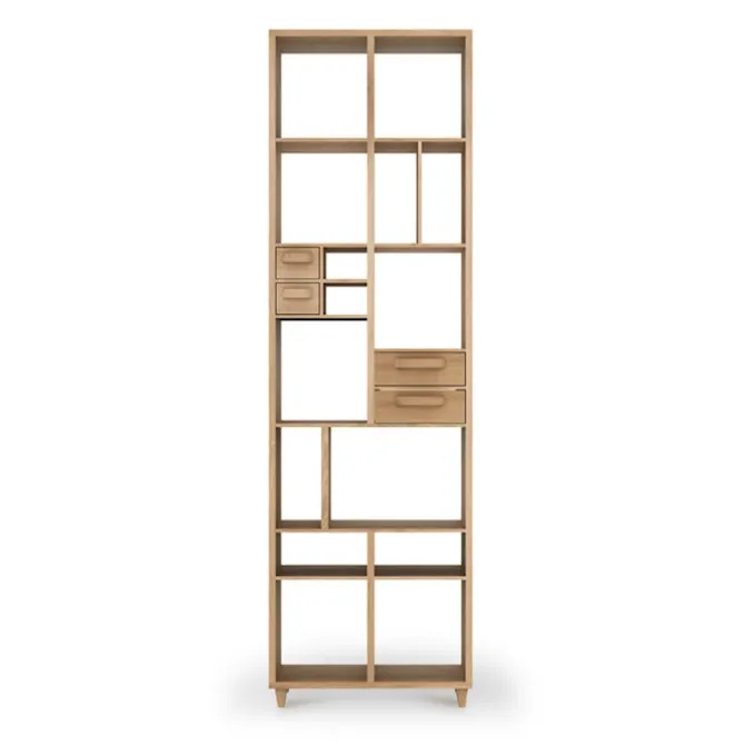 Pirouette Book Rack Oak 4 Drawers