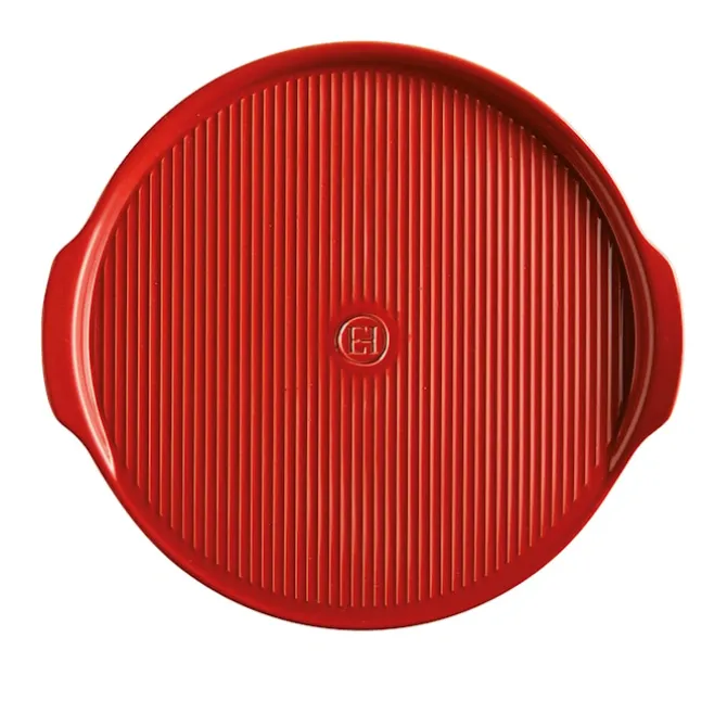Pizzasten Riflet Ø 40 cm Rød