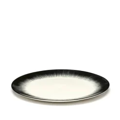 Plate Dé hvit/svart L HVER 4