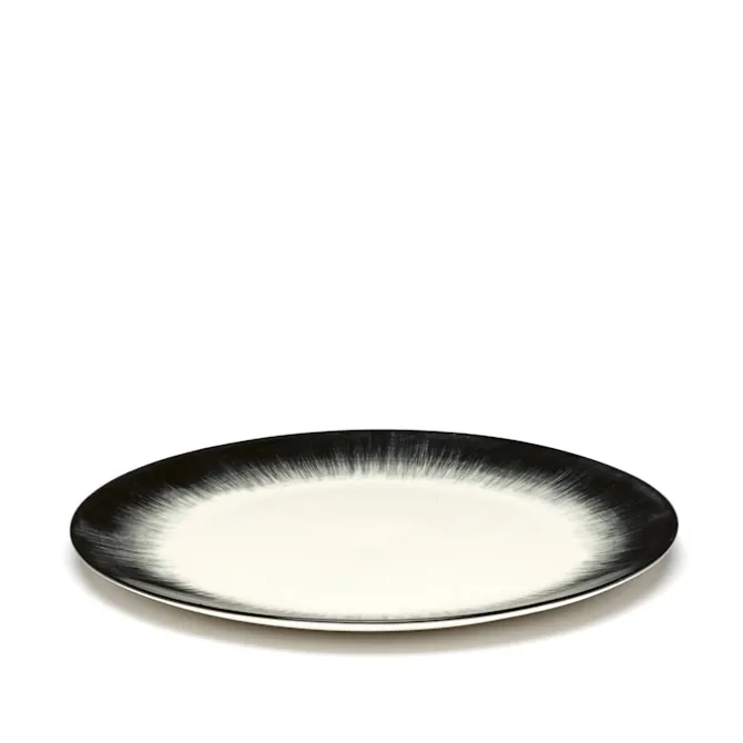 Plate Dé hvit/svart L HVER 4
