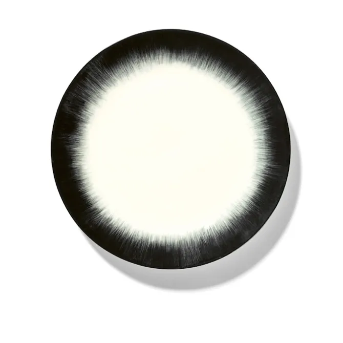 Plate Dé hvit/svart L HVER 4