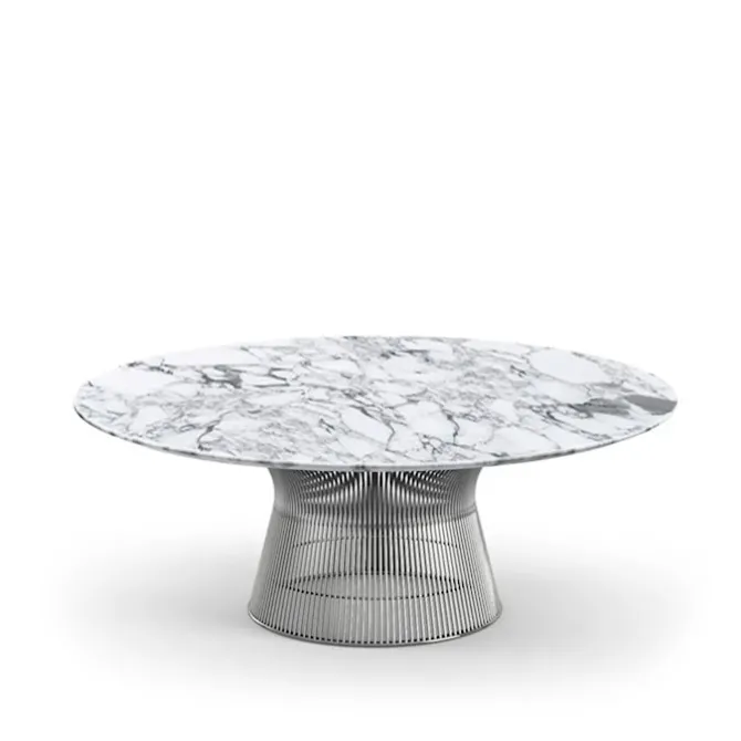 Platner salongbord Ø 107 cm Polert nikkel