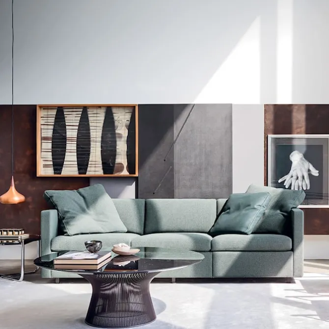 Platner salongbord Ø 107 cm Polert nikkel