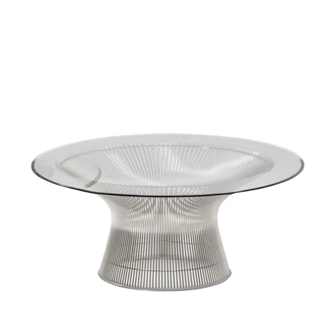 Platner salongbord Ø 92 cm Polert nikkel