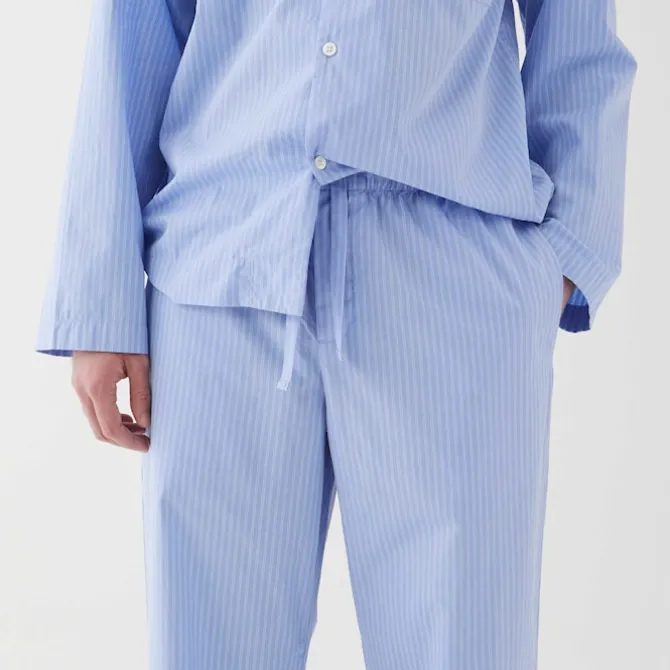 Poplin Pyjamas Pants Blue Pin Stripes