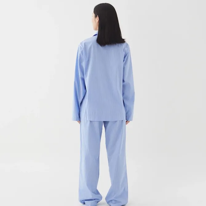 Poplin Pyjamas Pants Blue Pin Stripes