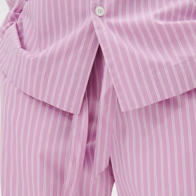 Poplin Pyjamas Pants Purple Pink Stripes