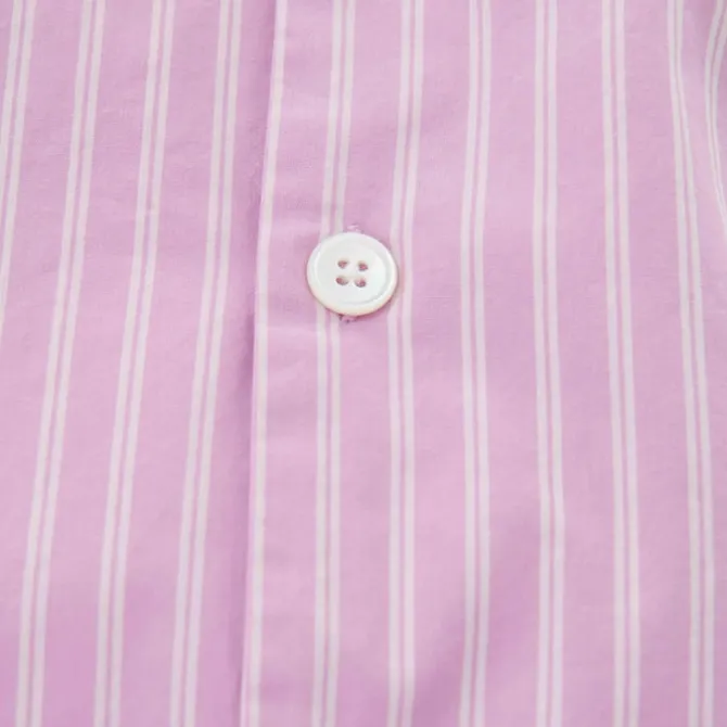 Poplin Pyjamas Shirt Purple Pink Stripes
