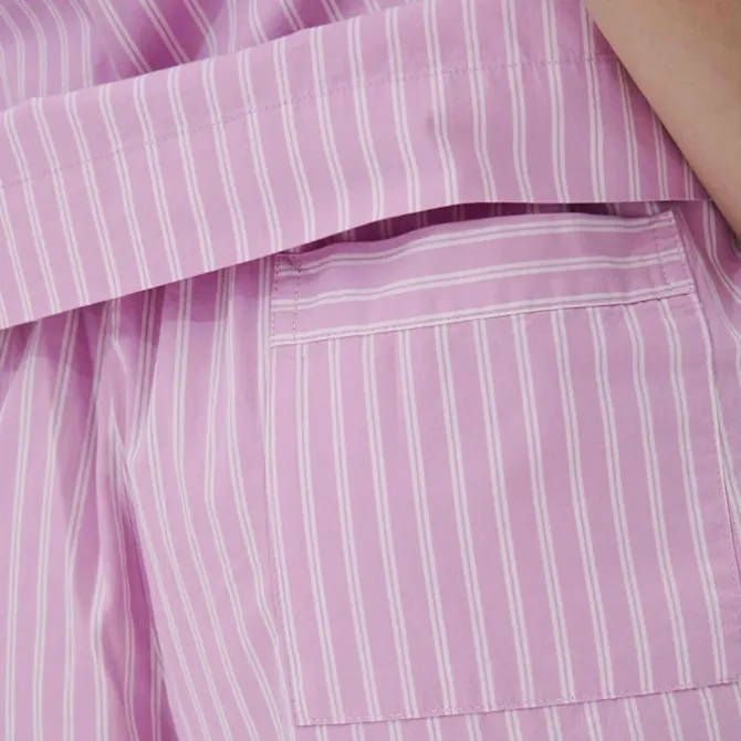 Poplin Pyjamas Shorts Purple Pink Stripes