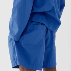 Poplin Pyjamas Shorts Royal Blue
