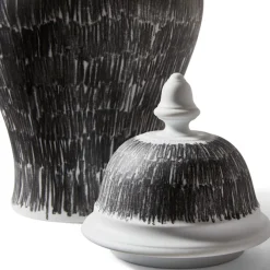 Post Scriptum Potiche vase - Vertikale svarte linjer