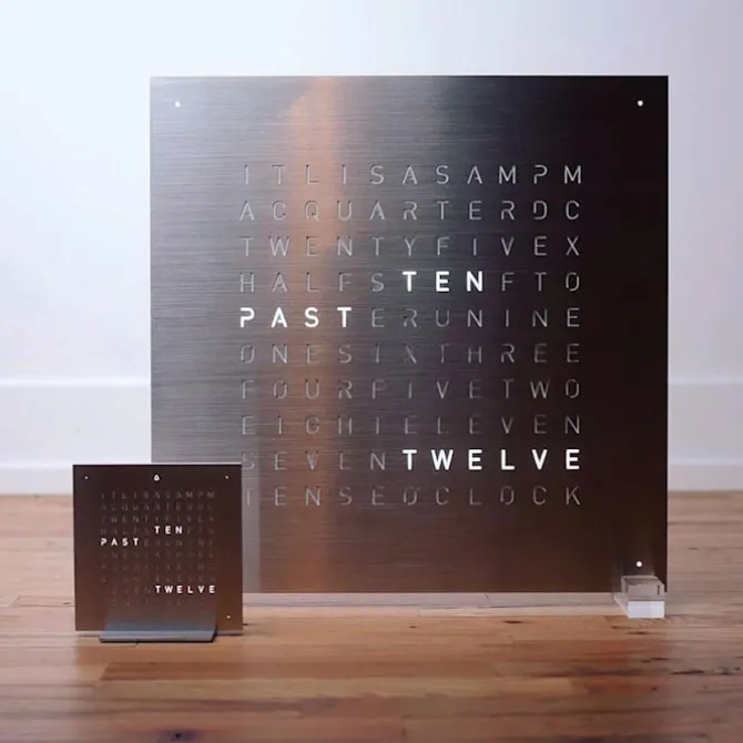 Qlocktwo Classic - Brushed Stainless Steel
