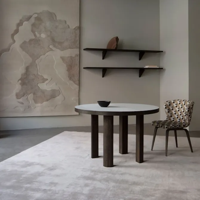 Quarter Table Round Smoked Oak