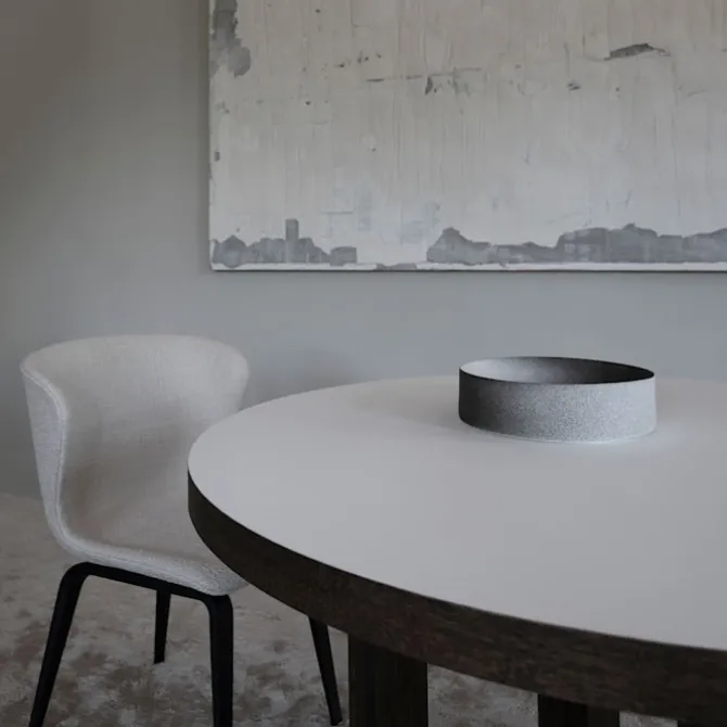 Quarter Table Round Smoked Oak