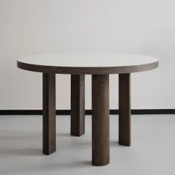 Quarter Table Round Smoked Oak