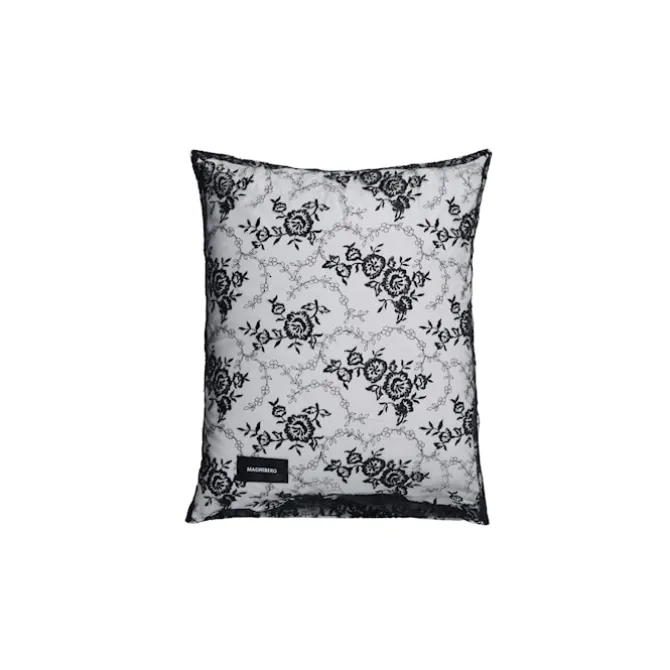 Rose Pillow Case Lace Black