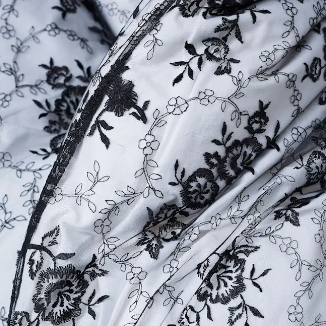 Rose Pillow Case Lace Black