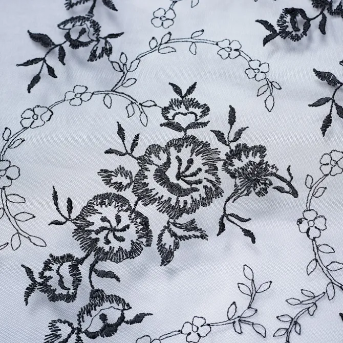 Rose Pillow Case Lace Black