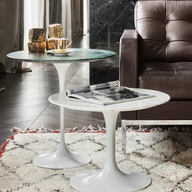 Saarinen Round sidebord Ø 51 cm White