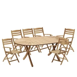 Selandia spisegruppe ovalt matbord & 6 karmstoler