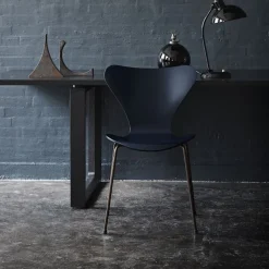 Series 7 stol 3107 bøkfiner stålunderstell brun bronse