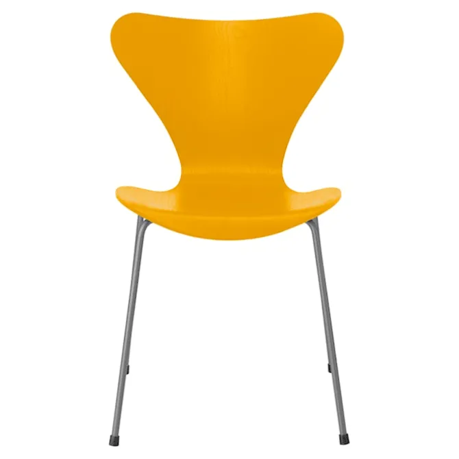 Series 7 stol 3107 farget askfiner stålram sølvgrå