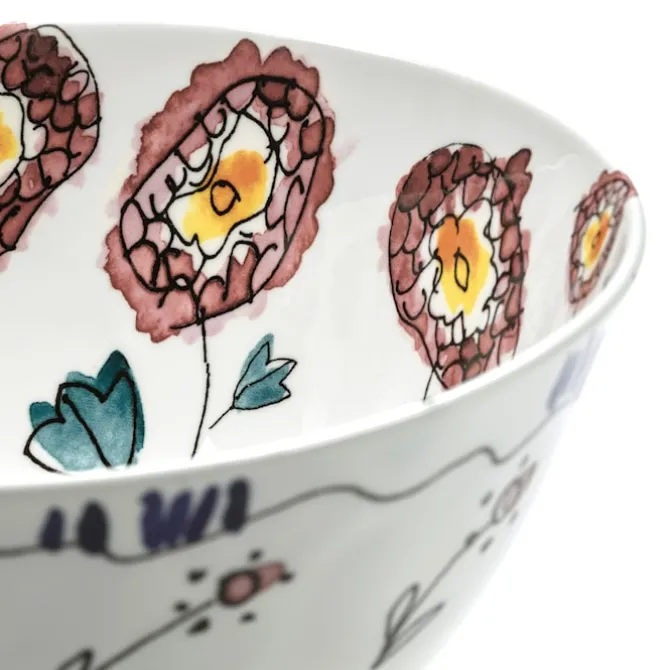 Serving Bowl L Anemone Milk