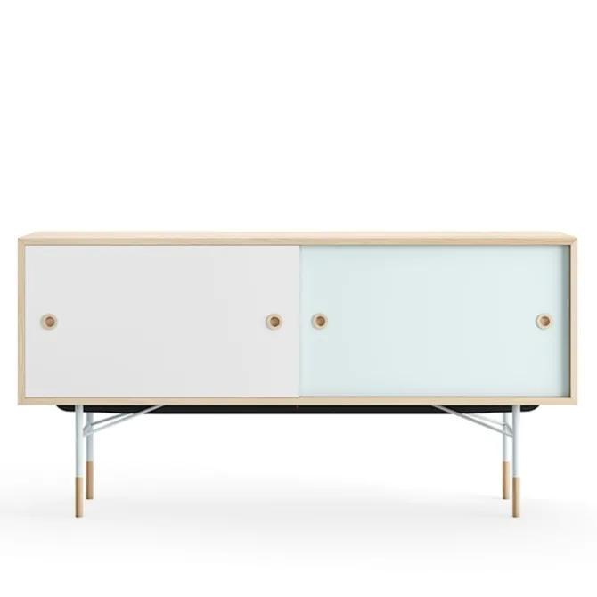 Sideboard utan lådor Oak White/Light Blue