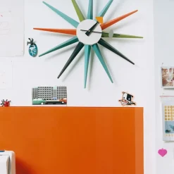 Sunburst Clock veggklokke
