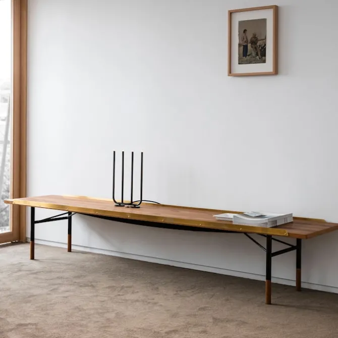 Table Bench Large med mässingskanter