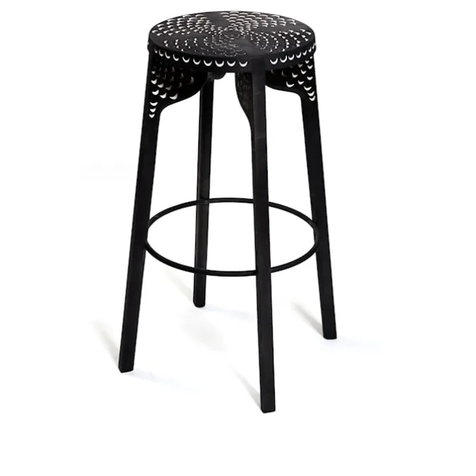 Tattoo Bar Stool Carved