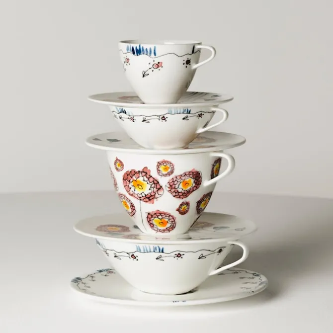 Tea Cup & Saucer Anemone Milk