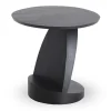 Teak Oblic Black Side Table