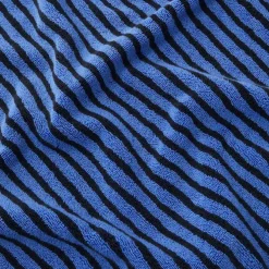 Terry Towel Black & Blue Stripes