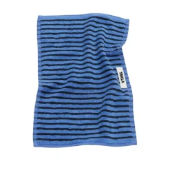 Terry Towel Black & Blue Stripes