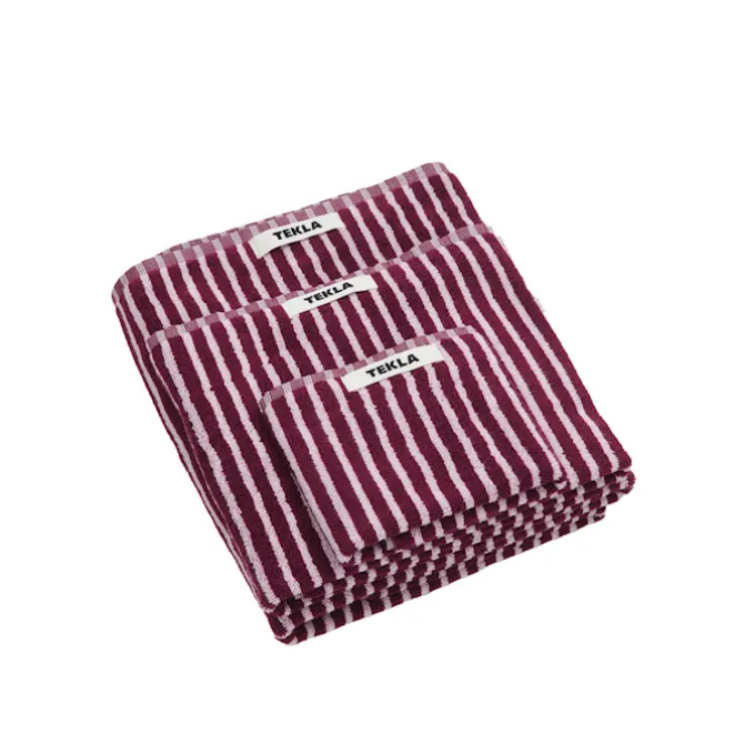 Terry Towel Red & Rose Stripes