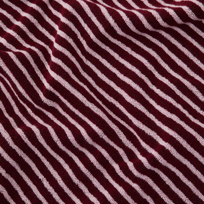 Terry Towel Red & Rose Stripes