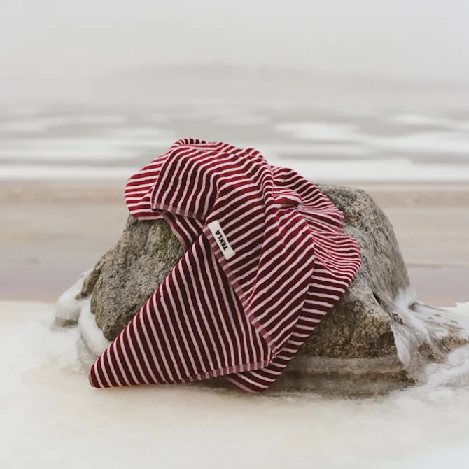 Terry Towel Red & Rose Stripes