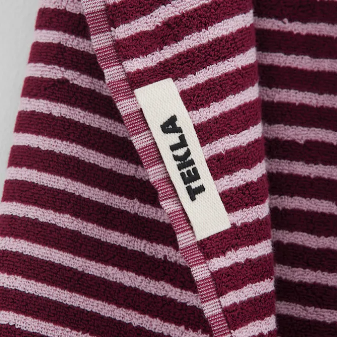 Terry Towel Red & Rose Stripes