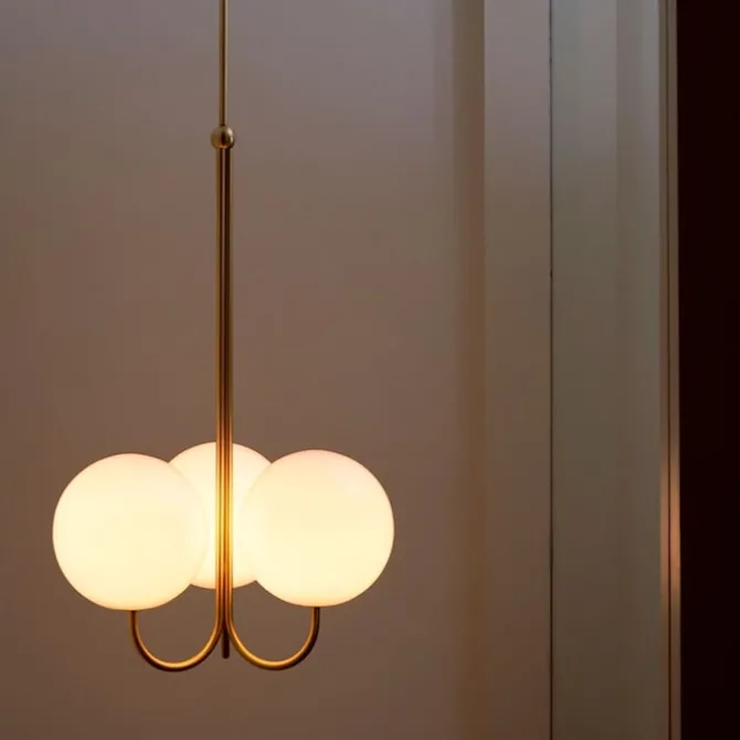 Triple Angle Pendant Satin Brass