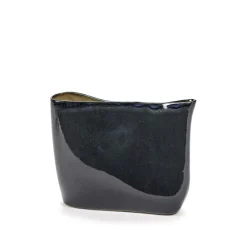 Vase Terres Low, Dark Blue/Misty Grey