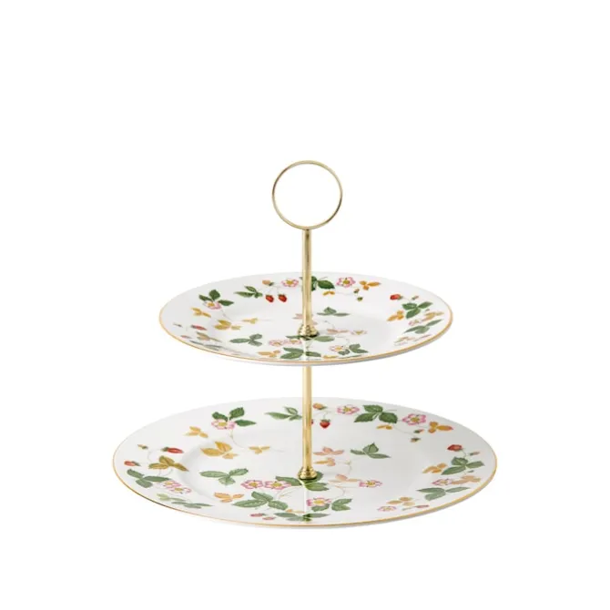 Wild Strawberry Two Tier Cake Stand