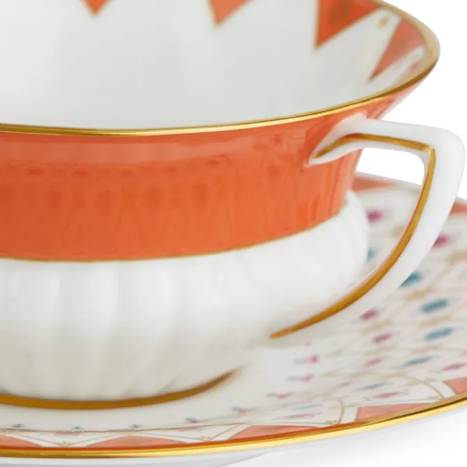 Wonderlust Peony Diamond Teacup Saucer