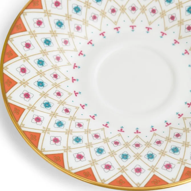 Wonderlust Peony Diamond Teacup Saucer